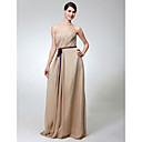 Sheath/Column Strapless Floor-length Chiffon Bridesmaid Dress