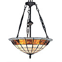 18 Inch Tiffany-style 2 Light Bronze Color Square Pattern Large Pendant (0835-PU181251)