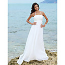 Sheath/Column Empire Halter Court Train Chiffon Wedding Dress