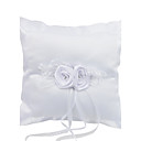 elegante Hochzeit Ringkissen aus Satin mit Blumen und Strass
