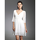 Chiffon A-line V-neck Short/ Mini Cocktail Dress