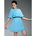 Chiffon Sheath/Column Jewel Short/Mini Evening Dress