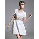 Satin A-line Square Neckline Short/ Mini Cocktail Dress