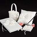 Wedding Collection Set in Ivory Satin With Crystal and Pearl Accents (4 Pieces)