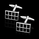 Rectangular Zinc Alloy Cufflinks Groom Wear Accessories