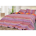 Zigzag Bedspread 3pcs Set (Purple)(1418)