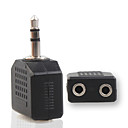 deux 2.5mm femelle splitter audio 3,5 mm adaptateur jack mâle