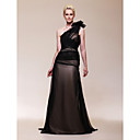 Chiffon Satin A-line  One Shoulder Sweep/ Brush Train Evening Dress inspired by Halle Berry