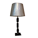 Silvery Table Light with Black Crystal Light Pole (E27 Bulb Base)