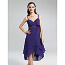 A-line Spaghetti Straps Asymmetrical Chiffon Bridesmaid Dress