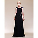 A-line Off-the-shoulder Floor-length Chiffon Evening Dress