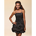 A-line Spaghetti Straps Short/Mini Taffeta Cocktail Dress