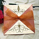 formele gouden bruiloft uitnodiging met organza strik (set van 60)