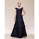 A-line Off-the-shoulder Floor-length Taffeta Evening Dress