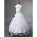 Ball Gown Spaghetti Straps Floor-length Organza Flower Girl Dress
