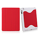 cubierta delgada de cuero inteligente con estuche duro para ipad2 (rojo)