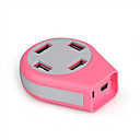 High-speed Cute Style 4-Port Convenient USB 2.0 Hub-Pink