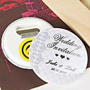 Personalized Bottle Opener/Fridge Magnet - Silver Lace (set of 12)