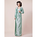 Sheath/Column Strapless Floor-length Taffeta Mother of the Bride Dress With A Wrap