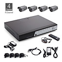 4-Kanal-all-in-one cctv Kit + 4pcs 25m im Freien wasserdichte Kamera + 500GB HDD