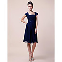 A-line Square Short Sleeve Knee-length Chiffon Mother of the Bride Dress