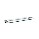 chroom glazen plank met rail in de juiste hoek beugel