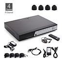 4-Kanal CCTV-Kit + 4pcs schwarz-Dome-Kamera + 500GB HDD, für Haus, Fabrik, Büro Sicherheit
