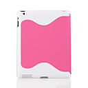cubierta delgada de cuero inteligente con estuche duro para ipad2 (rosa)