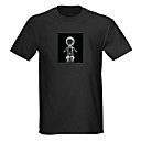  Sound and Music Activated Spectrum VU Meter EL Visualizer LED T-shirt (4*AAA)