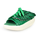 Leatherette Upper Wedge Heel Slippers With Lace-up Casual Shoes More Colors Availbale
