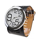 PU-Band Quarz-Armbanduhr für Frauen (schwarz)