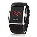  Red LED Silicone Band Wrist Watch - Black
