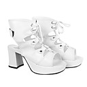3 "Kegel Ferse schwarzem Lack lolita Sandalen