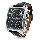 Men's 3-PC Quartz Wrist Sports Watch with Black Leather Band