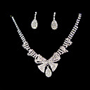 Shining Rhinestone And 925 Silver Necklace & Earring Set