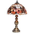 Tiffany Style Shell Table Light with Floral Pattern