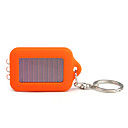 luz energia solar branca 3-levou lanterna chaveiro (laranja)