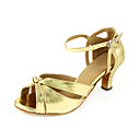 Ballroom Latin Shoes Leatherette Upper With Golden Dance Shoes Practice Shoes for Ladies