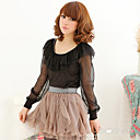 ts babados perspectiva outerwear manga longa chiffon