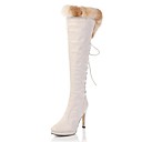 botas de cuero altas de piel de tacón de aguja de rodilla más colores disponibles