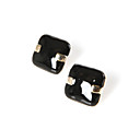 Women's Black Stone Stud Earrings