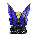 Tiffany Style Table Light in Charm Blue - Butterfly Patterned Shade