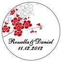 Personalized Favor Stickers - Oriental Cherry Blossom (pack of 90)