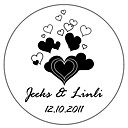 Personalized Favor Stickers - Soft Hearts (pack of 90)