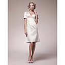 Sheath/Column V-neck Knee-length Satin Mother of the Bride Dress