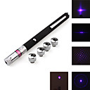  5-mode ponteiro laser azul com bateria (5mW, 405nm, preto)