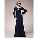 Trumpet/Mermaid V-neck Floor-length Chiffon Mother of the Bride Dress