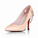brevetto tomaia in pelle con tacco a spillo pompe da sposa strass / party / scarpe da sera