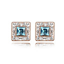 Square Shape Crystal Alloy Earrings More Colors Available