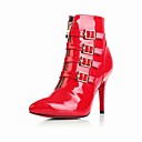 brevetto tomaia in pelle stiletto stivaletti tacco con il partito di fibbia / sera scarpe